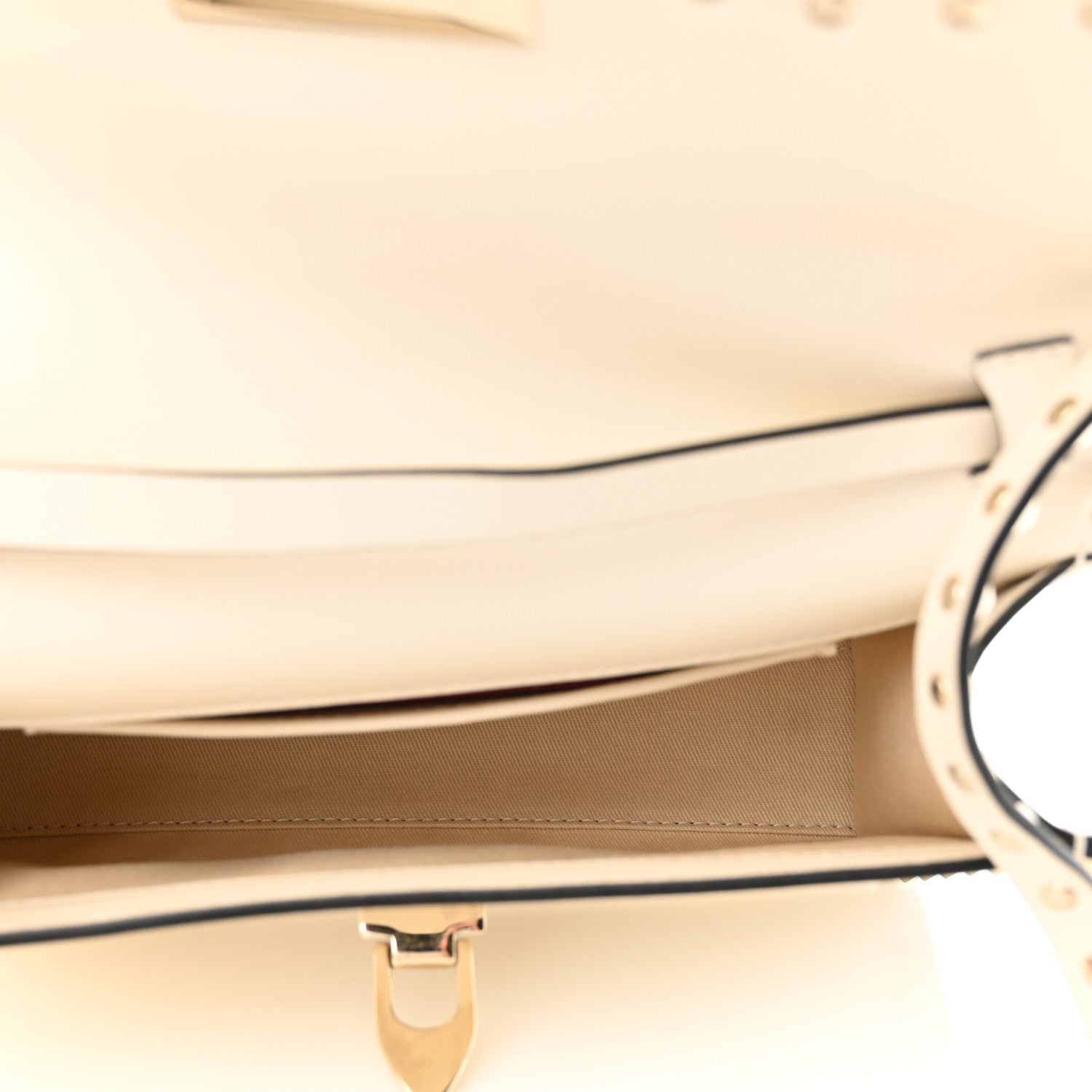 Valentino Garavani Vitello Medium Rockstud Flip Lock Crossbody Bag Light Ivory 5 of 9
