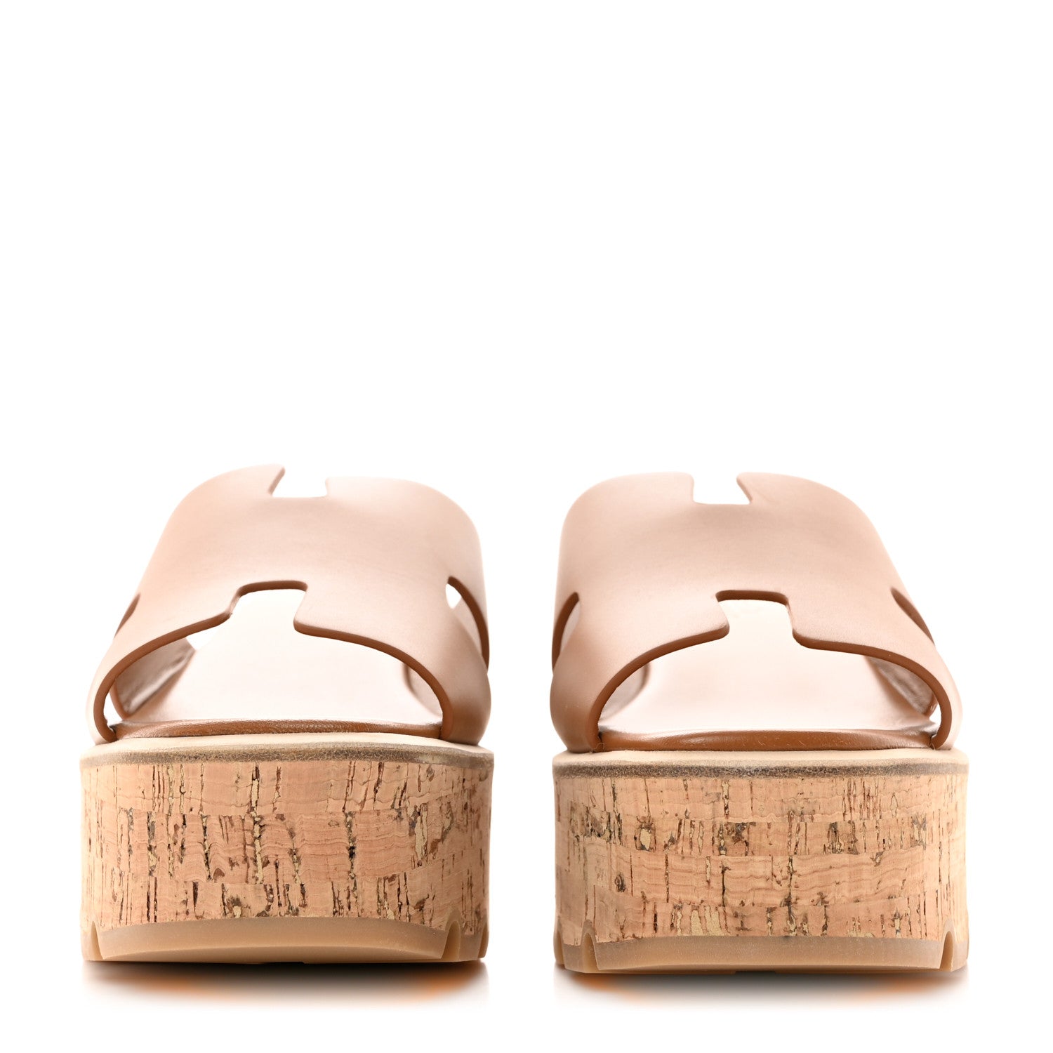 Hermes Calfskin Cork Eze 30 Sandals 38 Marron Glaise 2 of 9