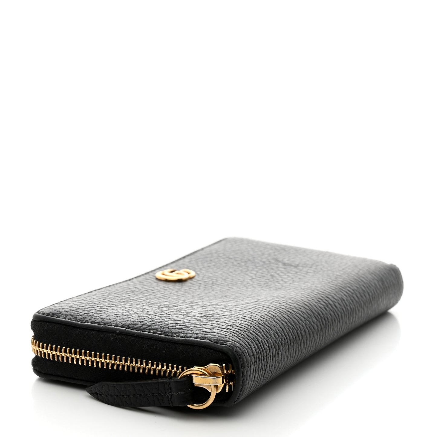 Dollar Calfskin GG Marmont Zip Around Wallet Black