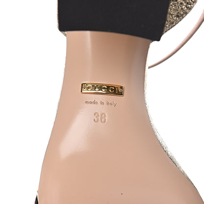 Gucci Galassia GG Marmont Ankle Wrap 75mm Sandals 38 Platino 6 of 8