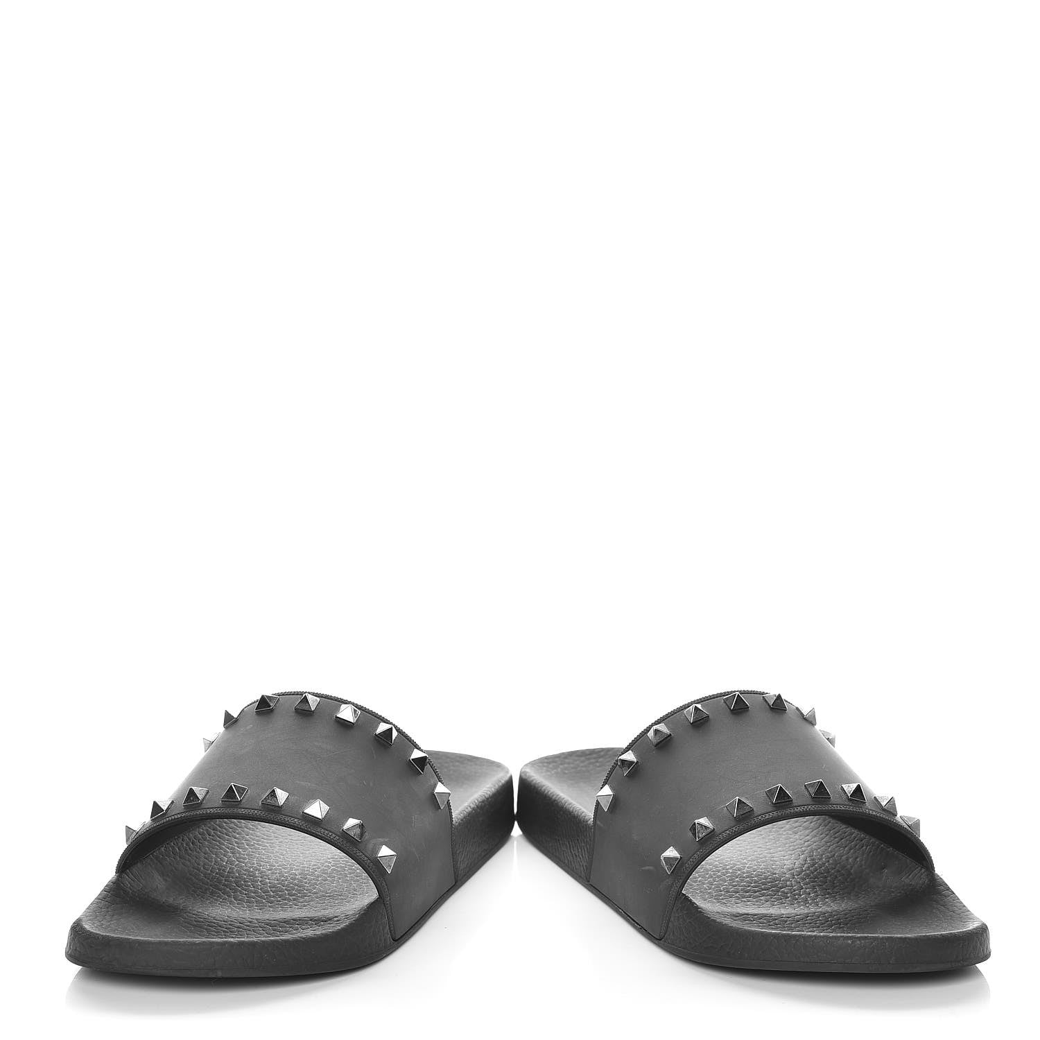 Valentino Garavani Rubber Rockstud Slide Sandals 41 Black 6 of 16