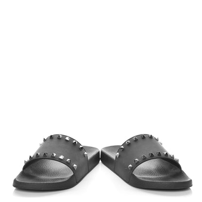 Valentino Garavani Rubber Rockstud Slide Sandals 41 Black 6 of 16