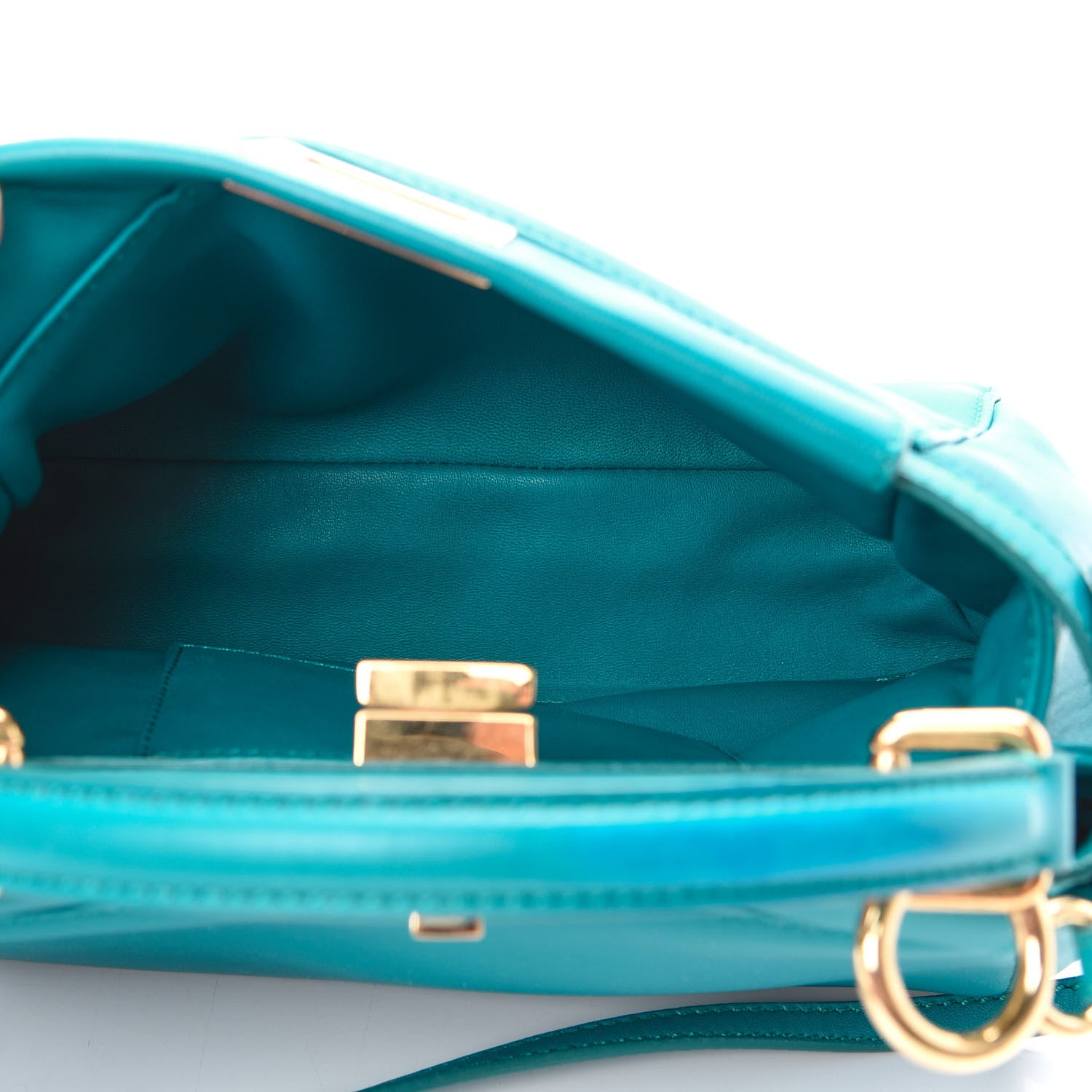 Fendi Nappa Mini Peekaboo Iconic Satchel Lago 4 of 15