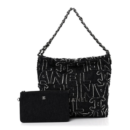 Chanel Denim Patchwork Quilted Chanel 22 Black 3 of 12