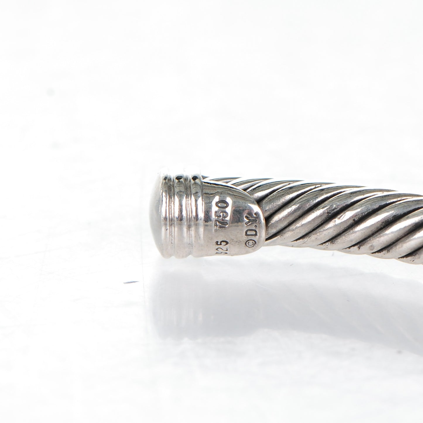 Sterling Silver 18K White Gold Diamond Pave 5mm X Cable Bracelet