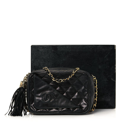 Chanel Lambskin Quilted Tassel Camera Case Black 18 of 18