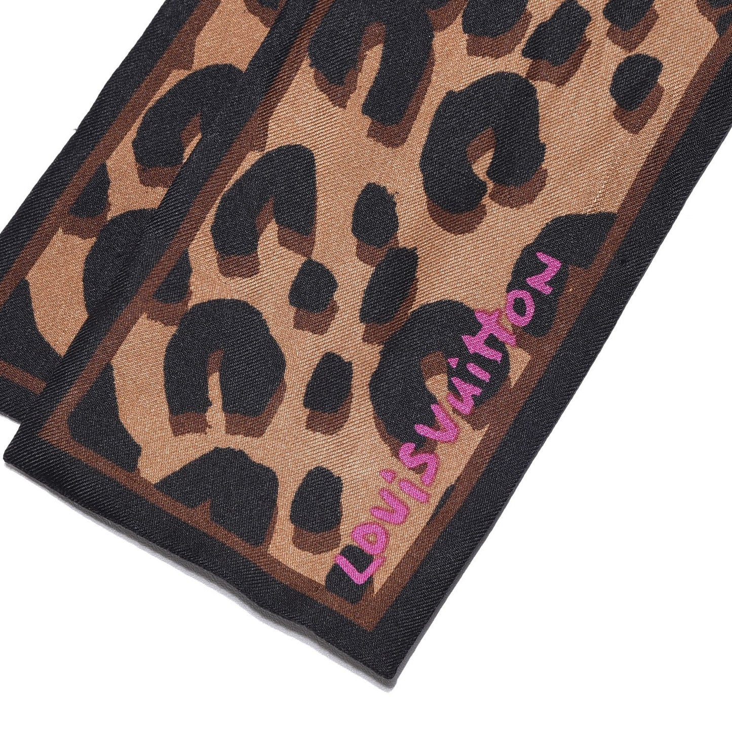 Silk Leopard Bandeau Scarf Marron