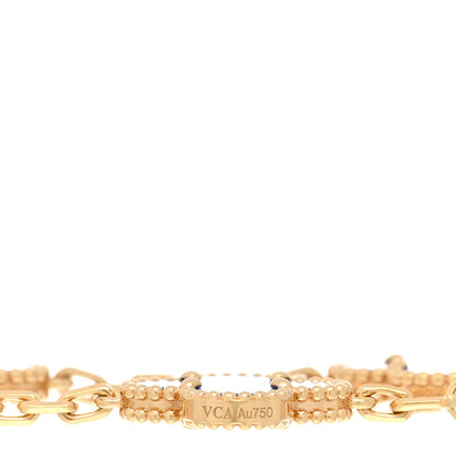 Van Cleef & Arpels 18K Yellow Gold Blue Agate 5 Motifs Vintage Alhambra Bracelet 3 of 3