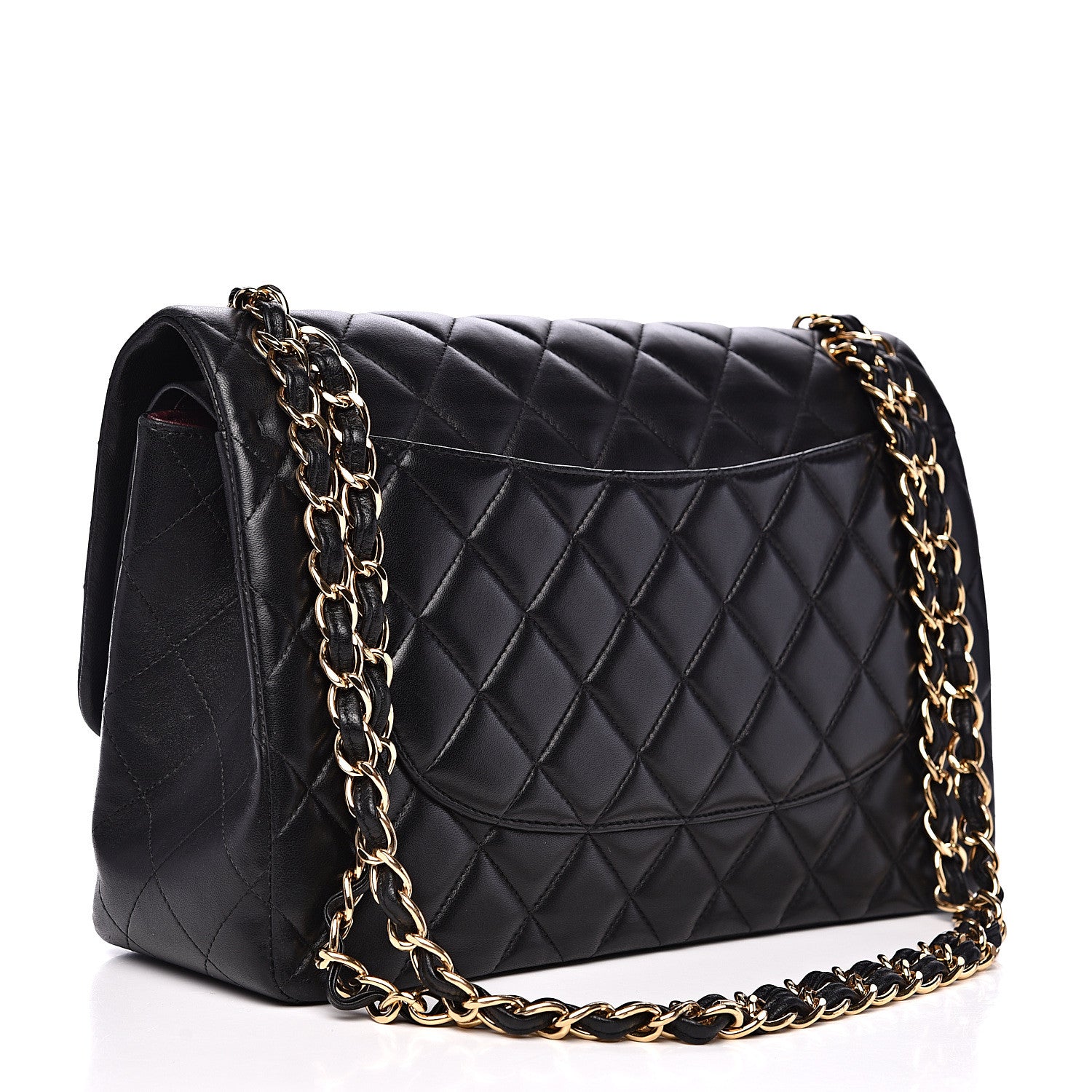 Chanel Lambskin Quilted Jumbo Double Flap Black 2 of 17