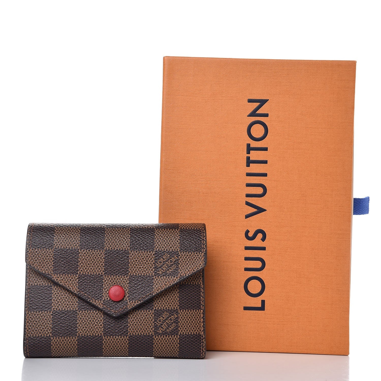 Louis Vuitton Damier Ebene Victorine Wallet Red 8 of 8