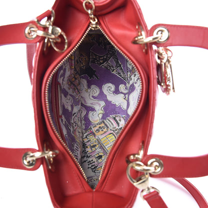 Christian Dior Lambskin Cannage Medium Lady Dior Red 5 of 7