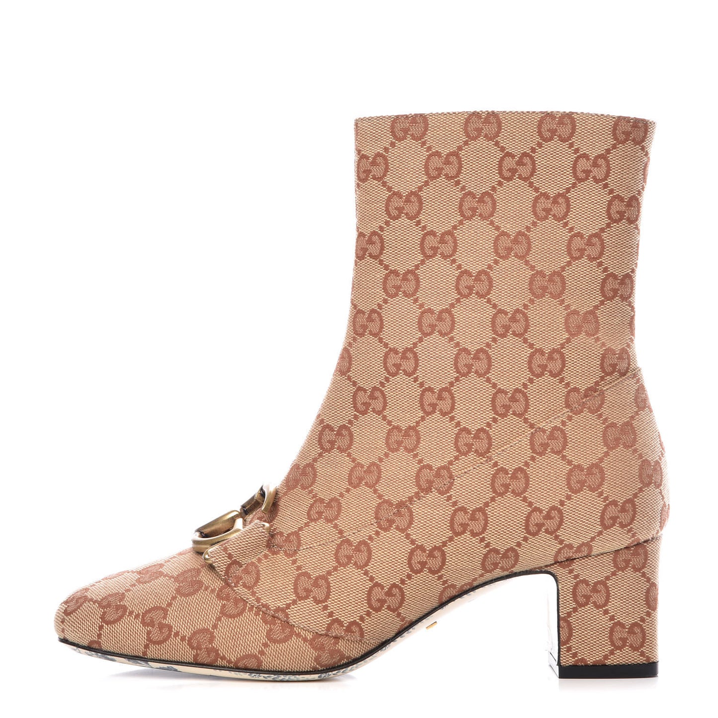 Monogram Malaga Kid GG Victoire 55mm Ankle Boots 39.5 Beige Ruggine Rust