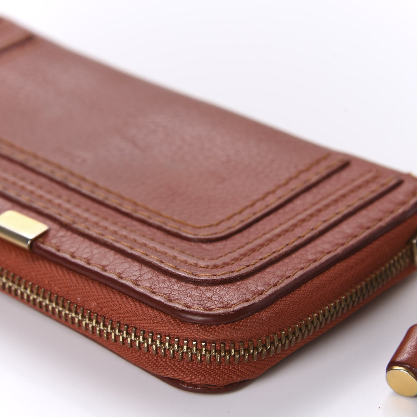 Calfskin Marcie Long Zip Around Wallet Maple Leaf