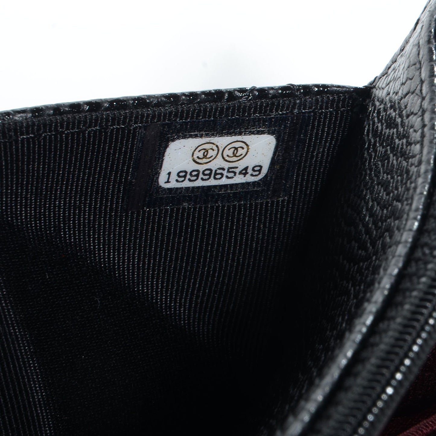 Caviar Quilted Wallet on Chain Black
