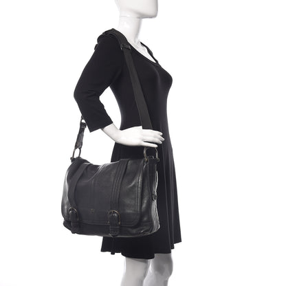 Burberry Grained Calfskin Messenger Black 2 of 16