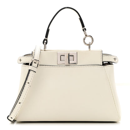 Fendi Shiny Nappa Micro Peekaboo Iconic Satchel White 1 of 11
