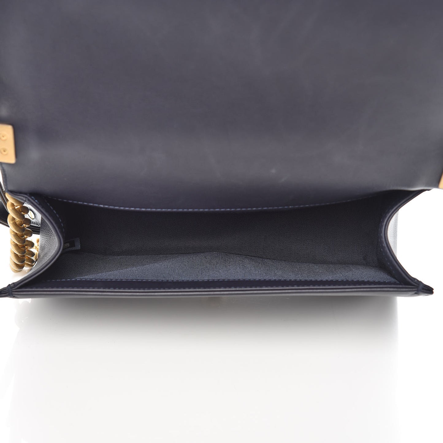 Lambskin Quilted Medium Boy Flap Dark Navy