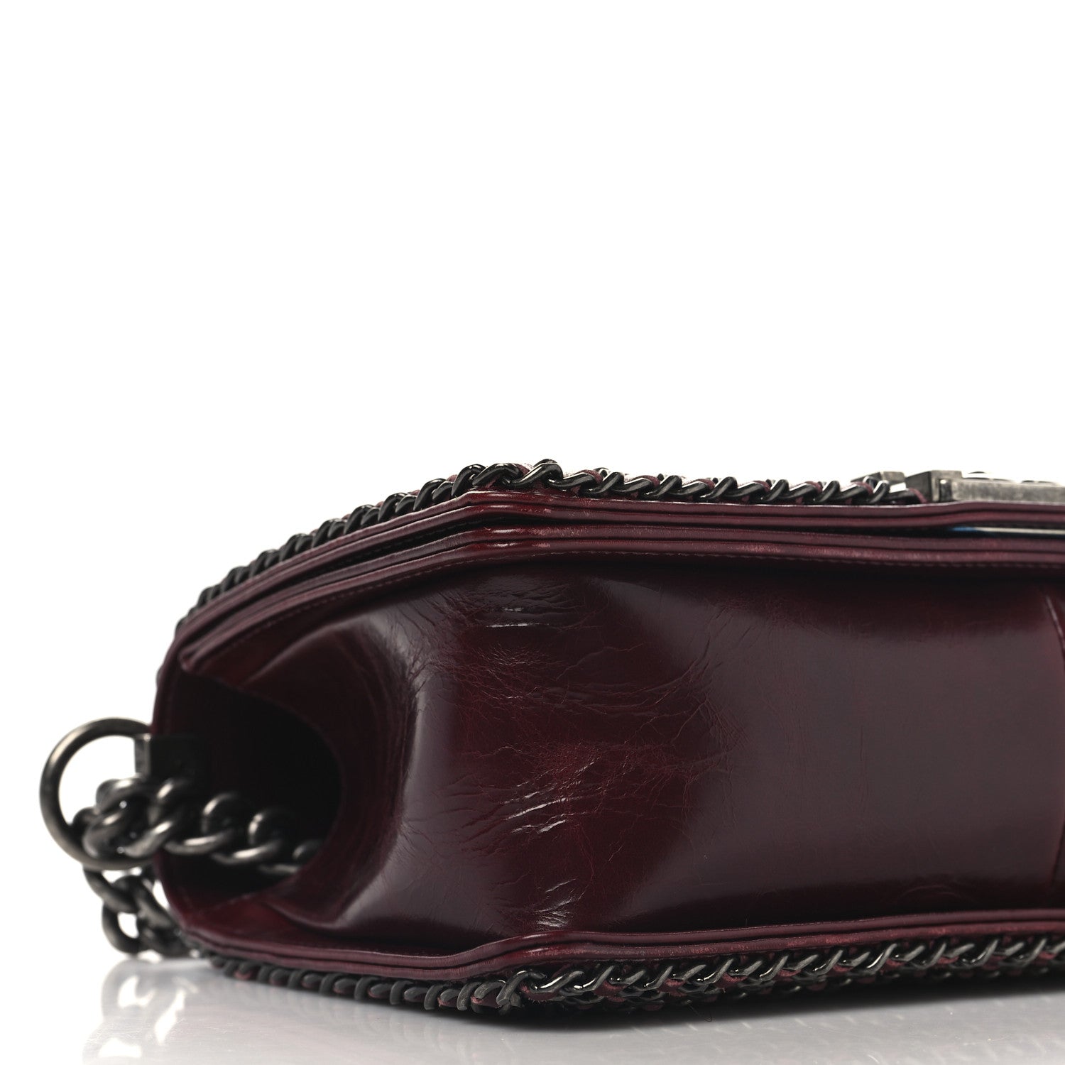 Chanel Glazed Calfskin Quilted Medium Boy Chained Flap Bordeaux 9 of 10