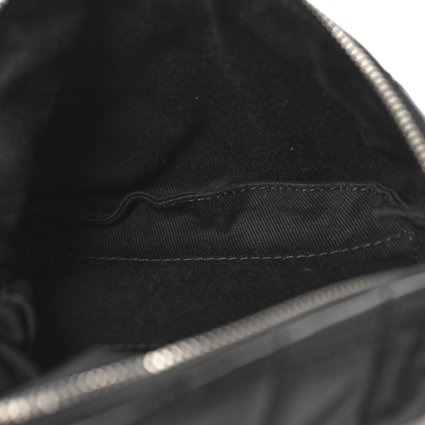 Grained Calfskin Quilted Waist Belt Bag Black