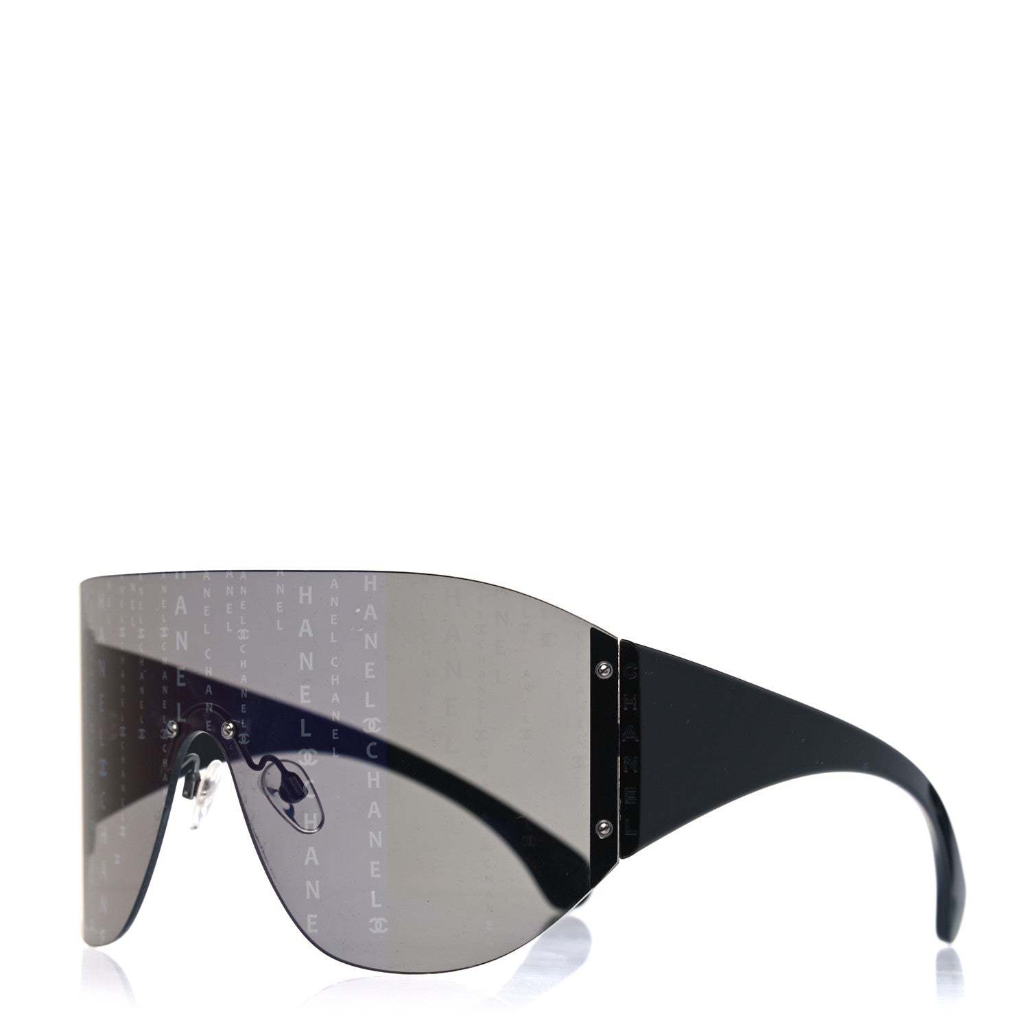 Chanel Acetate Shield Runway 71217 Sunglasses Black 1 of 4