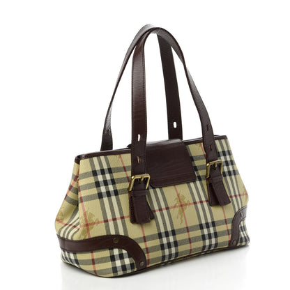 Burberry Haymarket Check Buckle Satchel Chocolate 3 of 11