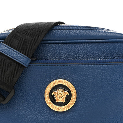 Versace Grained Calfskin Medusa Crossbody Blue 7 of 13