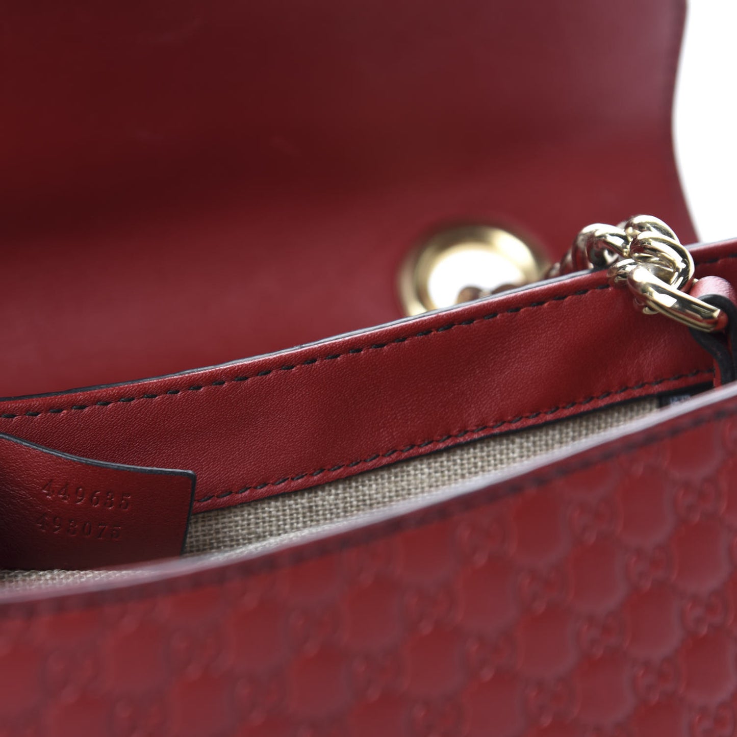 Microguccissima Medium Emily Chain Shoulder Bag Red