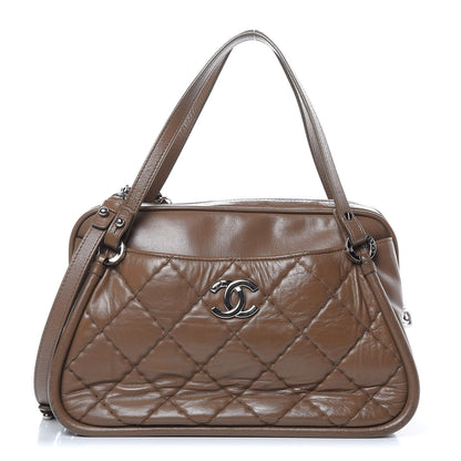 Chanel Iridescent Calfskin Quilted Relax CC Camera Case Brown 1 of 18