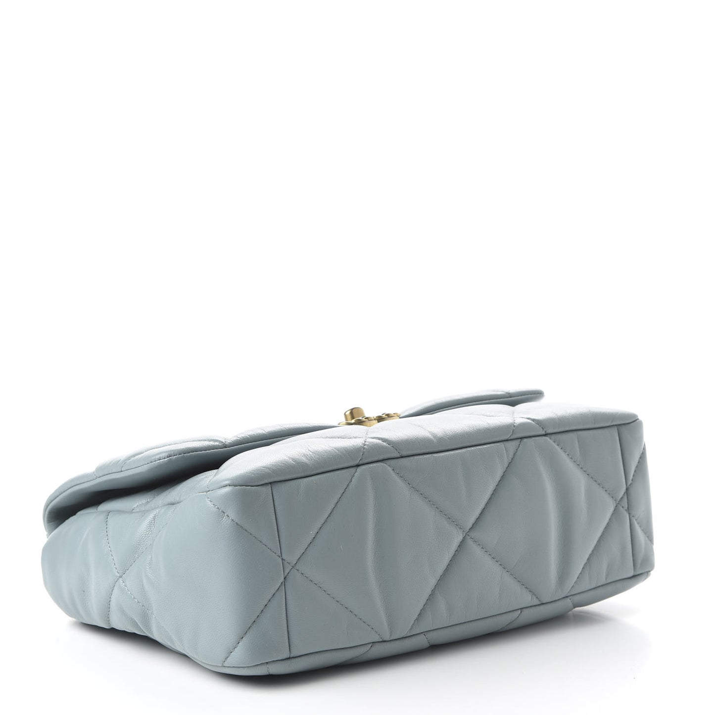 Goatskin Quilted Large 19 Flap Blue