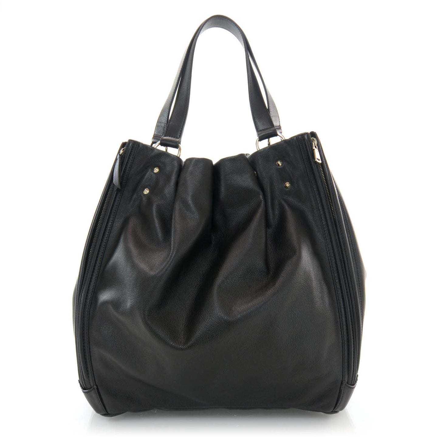 Leather Biker Tote Black