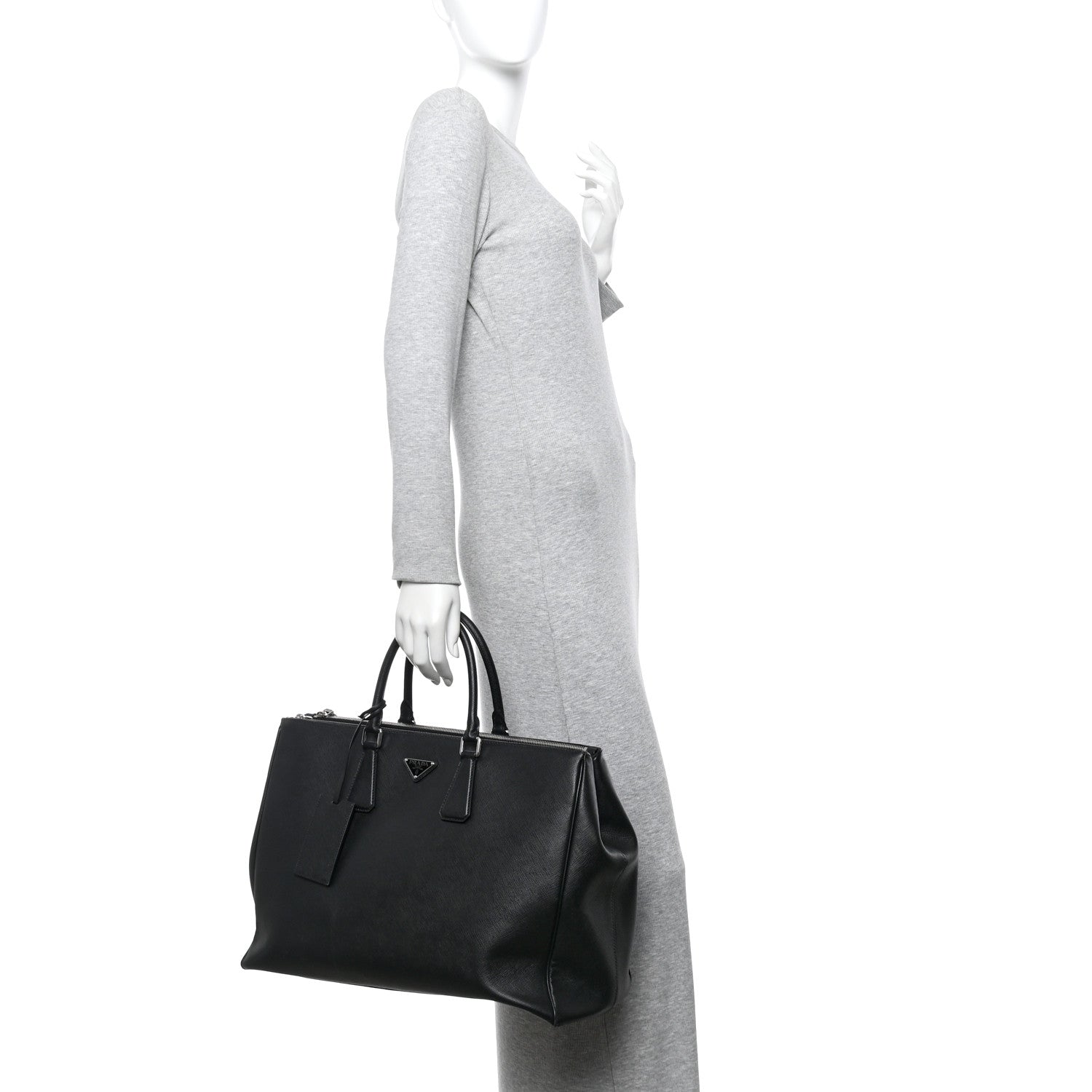 Prada Saffiano Travel Extra Large Galleria Double Zip Black 2 of 11
