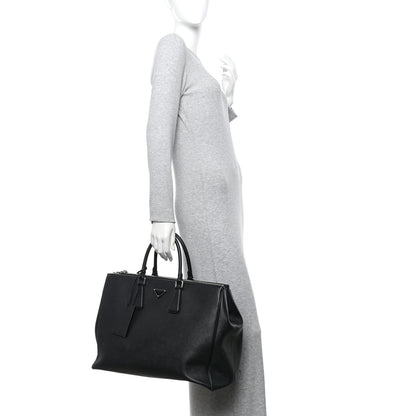Prada Saffiano Travel Extra Large Galleria Double Zip Black 2 of 11