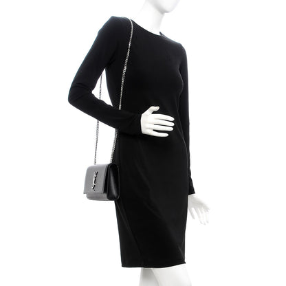 Saint Laurent Grain De Poudre Small Monogram Kate Satchel Black 2 of 7