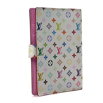 Louis Vuitton Monogram Multicolor Small Ring Agenda Cover White Litchi 3 of 6