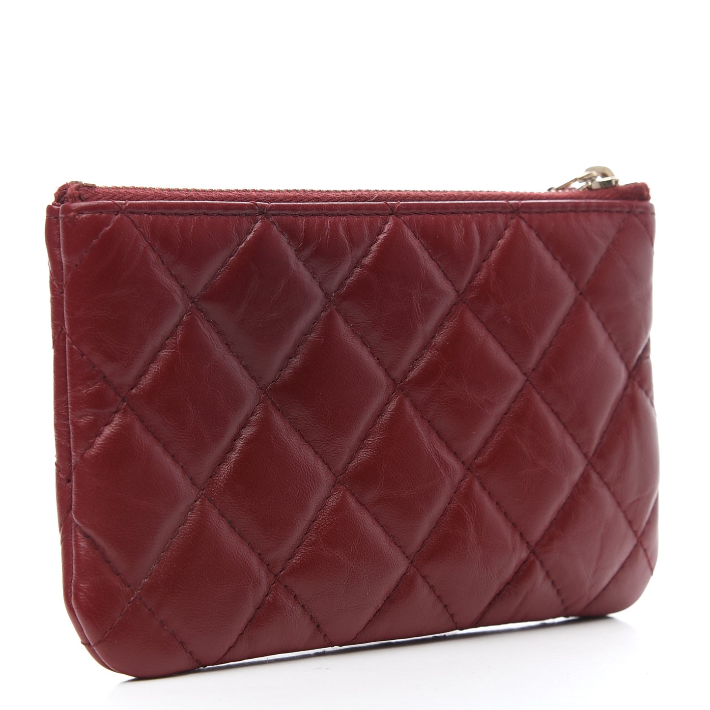 Aged Calfskin Quilted Small Reissue Cosmetic Case Burdundy