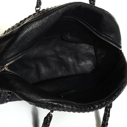 Chanel Metallic Deerskin Luxe Ligne Medium Bowler Black 5 of 7
