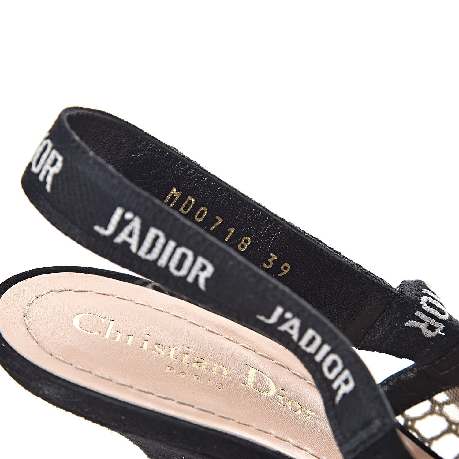 Christian Dior Resille Lambskin Ribbon J'Adior Slingback 100mm Pumps 39 Black 10 of 11