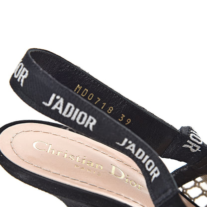 Christian Dior Resille Lambskin Ribbon J'Adior Slingback 100mm Pumps 39 Black 10 of 11