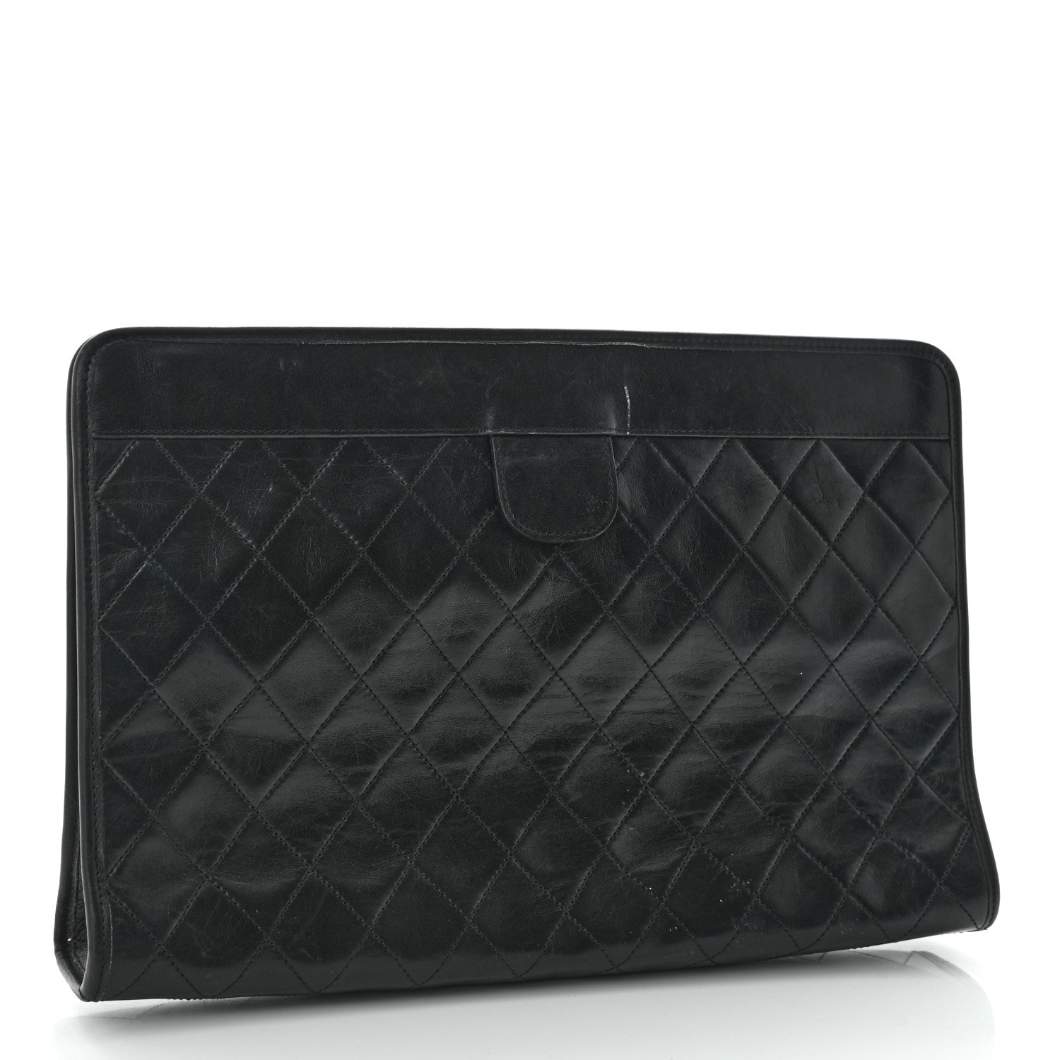 Chanel Lambskin Quilted CC Large Clutch Black 3 of 11