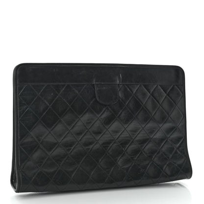 Chanel Lambskin Quilted CC Large Clutch Black 3 of 11