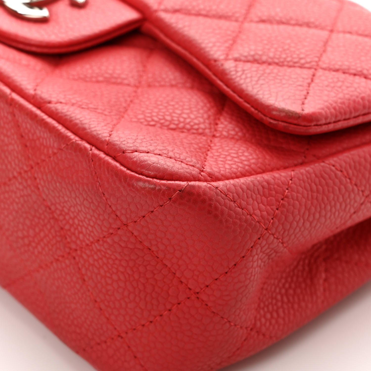 Chanel Iridescent Caviar Quilted Mini Rectangular Flap Dark Pink 10 of 16