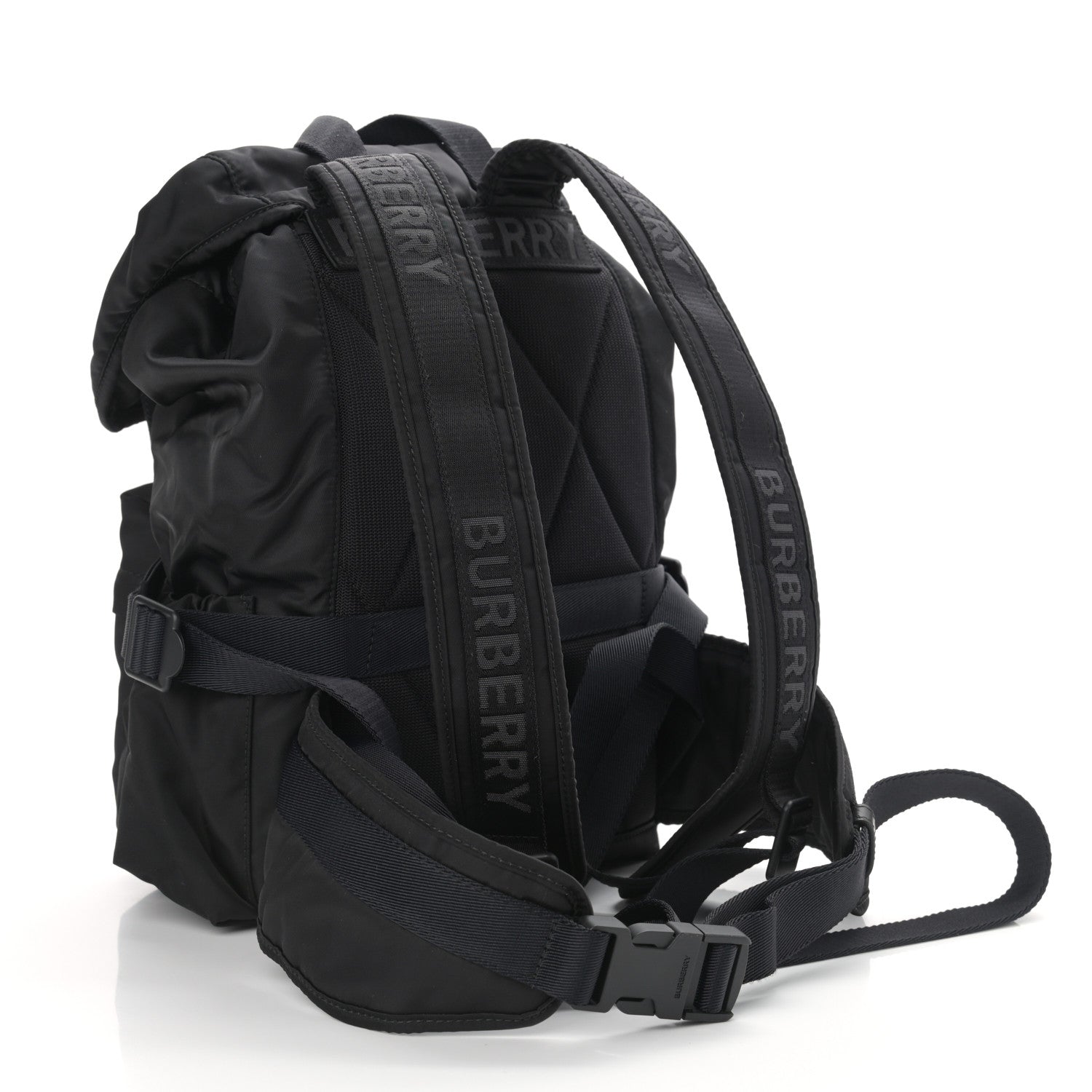 Burberry Nylon Logo Print Small Wilfin Backpack Black 3 of 10