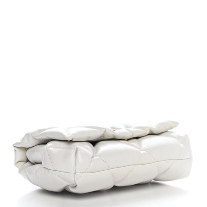 Balenciaga Nappa Calfskin Quilted Touch B Puffy Clutch White 3 of 10