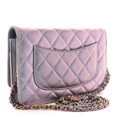 Chanel Iridescent Lambskin Quilted Reissue Wallet On Chain WOC Light Purple 3 of 12