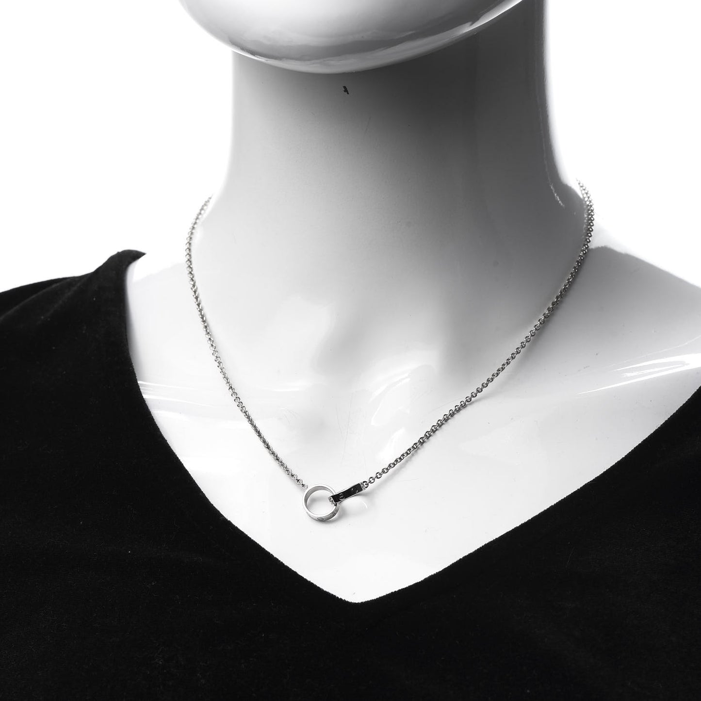 18K White Gold Interlocking LOVE Necklace