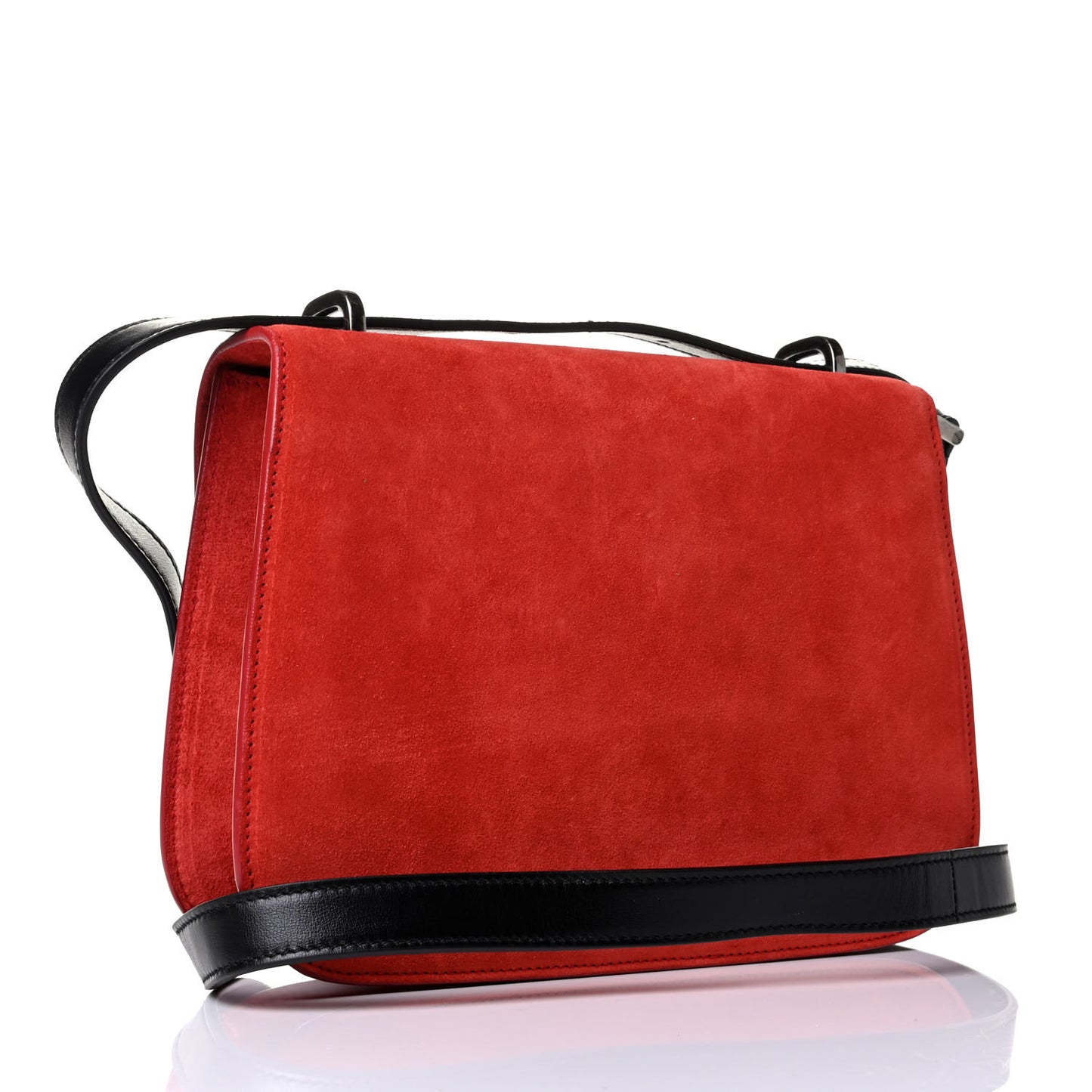 Suede Star Patchwork Monogram Small Spontini Saddle Bag Red