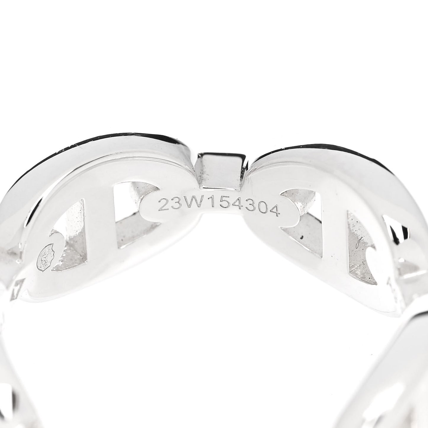 Sterling Silver PM Chaine d'Ancre Enchainee Band Ring 51 5.75