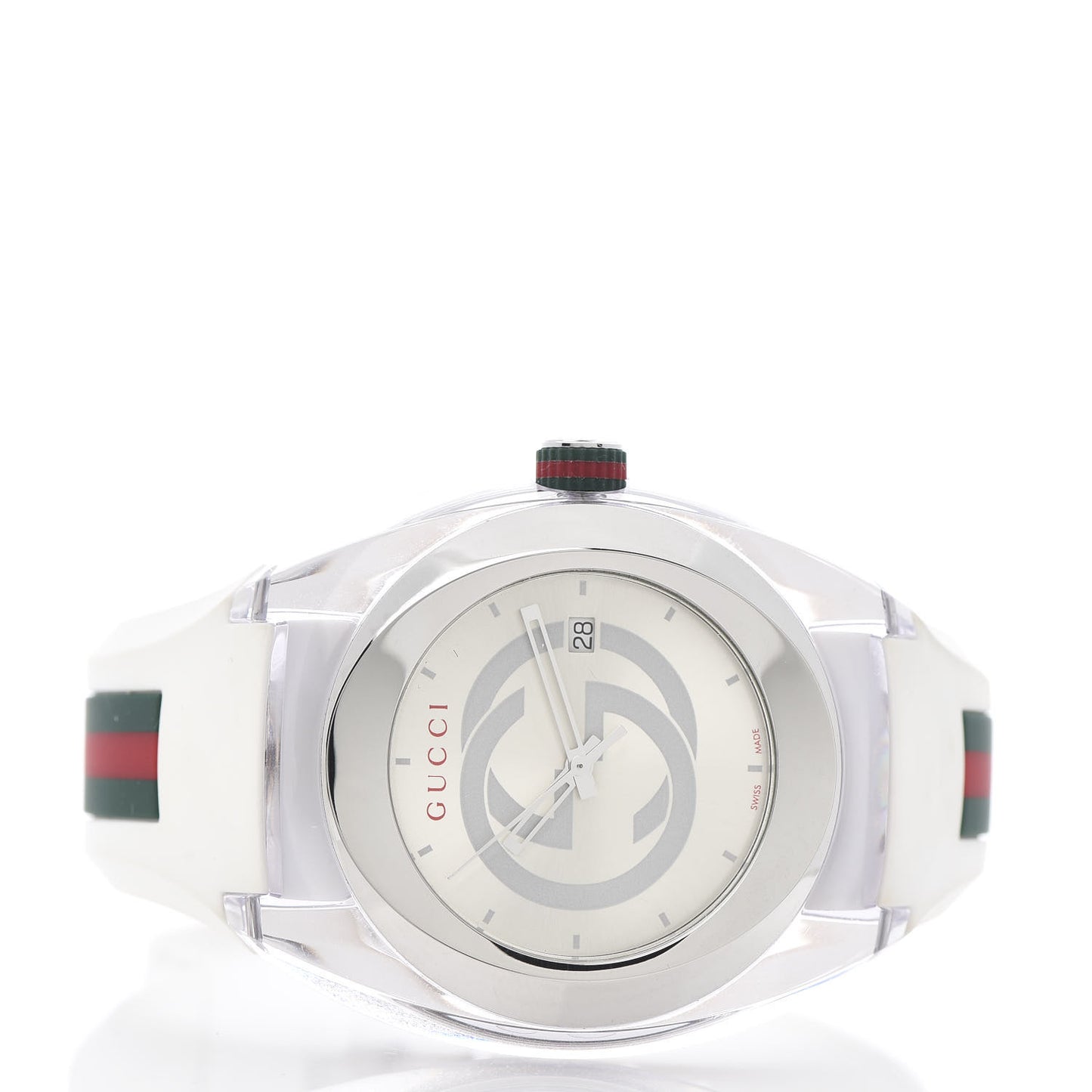 Stainless Steel Rubber 46mm Sync Web Quartz Watch White