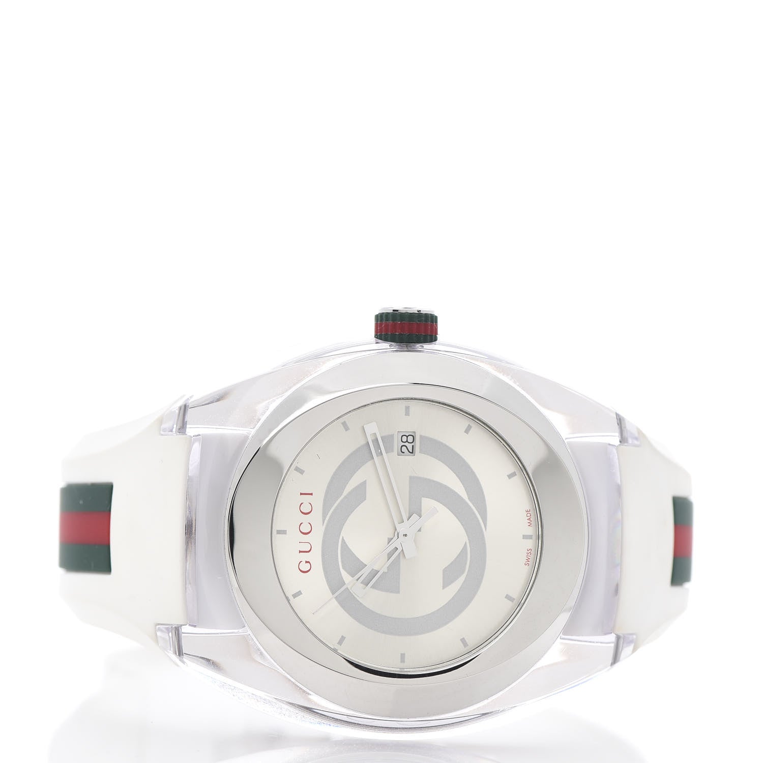 Gucci Stainless Steel Rubber 46mm Sync Web Quartz Watch White 3 of 5