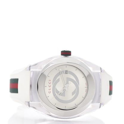 Gucci Stainless Steel Rubber 46mm Sync Web Quartz Watch White 3 of 5
